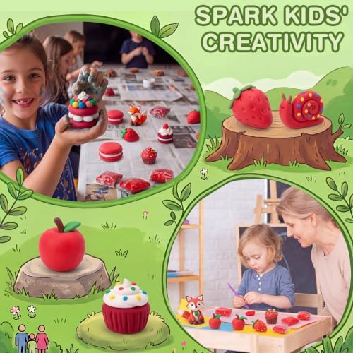 Air Dry Clay Bulk, Modeling Clay for Kids, 100 Pcs, Red - Image 5