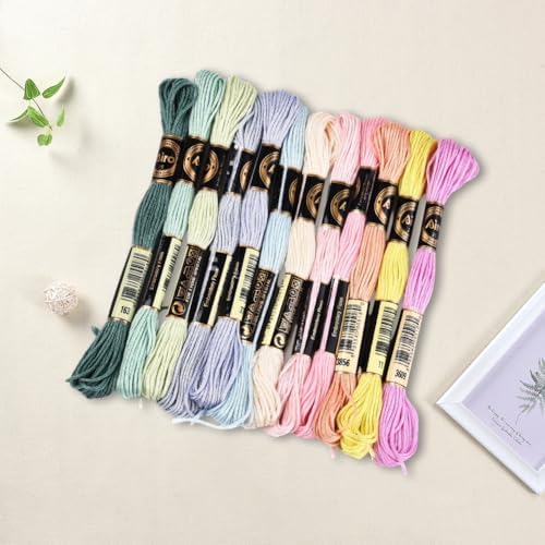 12 Skeins 6 Ply Candy Color Embroidery Floss for Hand Sewing - Image 3
