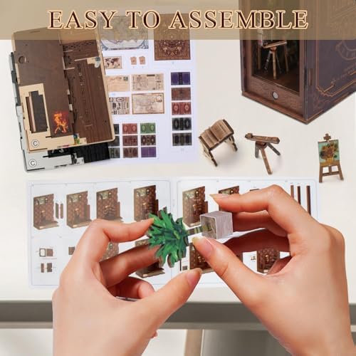 CRIOLPO Book Nook Kit - DIY Miniature Dollhouse Kit for Adults - Image 6