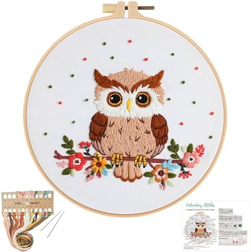 Louise Maelys Cute Owl Embroidery Kit for Beginners Animal DIY by LouiseMaelys