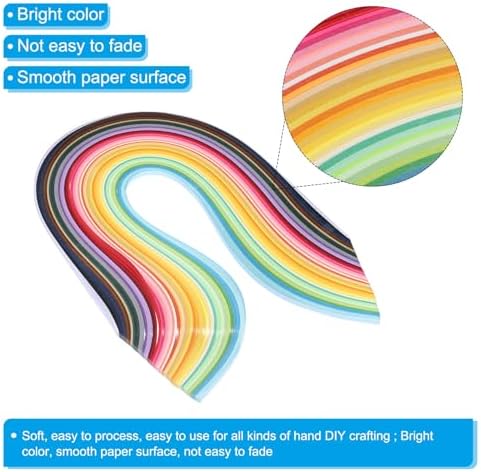 PATIKIL 500pcs Quilling Paper Strips Paper Flowers Quilling Kits 3/16"(5mm) Origami Paper for Adults Beginner Art Craft, 21"(54cm) 50 Colors - Image 3