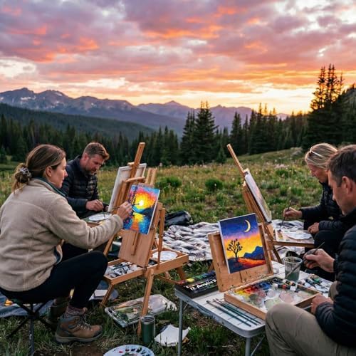 Cholemy 36 Pcs Paint and Sip Kit Gift for Adults 8''x10'',Sunset Coast - Image 6
