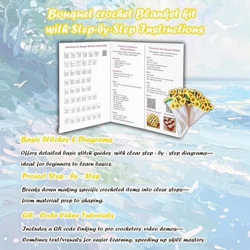 Yarniss Sunflower Crochet Blanket Kit for Beginner with Istruction&Tutorial - Image 4