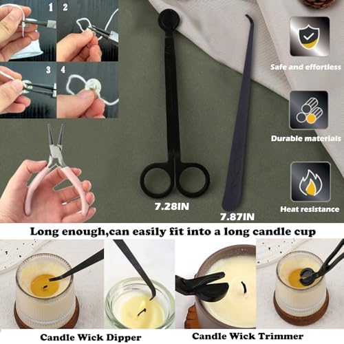 DIY Candle Making Supplies with Organizer Bag Mold Hook&Eye Punch Needle,Big Hole Long Needle Awl for Candle Making,Wick Trimmer& Dipper,Candle Tool Inserting Wick for Beginner - Image 6