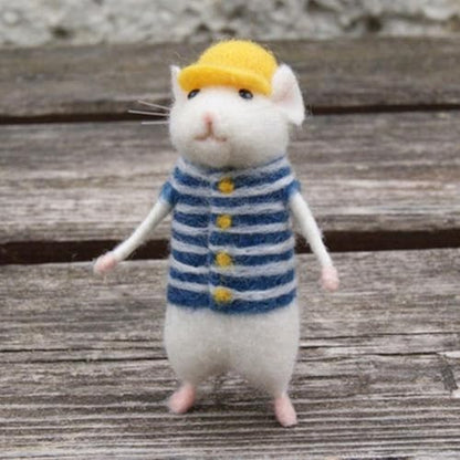 Mice Needle Felting Kit,Felting Kits for Beginners,Mice Needle Felting Starter Kit,Needle Felting Kit Beginner Unfinished Wool Felt Mouse Craft Kit for Beginner DIY Craft Pendant - Image 5