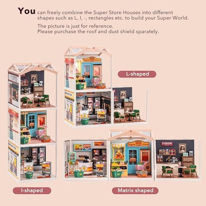 Rolife LED Building Blocks for Adults,1:24 Toy Building Sets,Model Building Kits,DIY Miniature Dollhouse Kits for Adults,Hobbies for Women Men (1.Golden Wheat Bakery) - Image 4