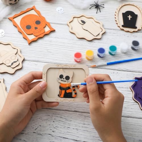 12 Pack Day of the Dead DIY Wooden Craft Kit, Skull Frame Wood Craft Decor - Image 3