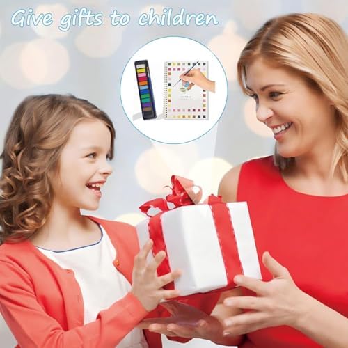 Watercolor Workbook for Adults & Beginners: 12 Colors Paint Set with Brush, Foldable Painting Kit for Starfish- Ideal Gift(Starfish) - Image 3