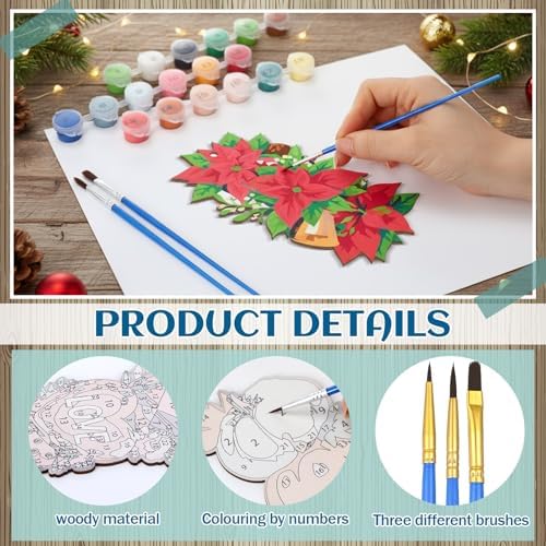 Kosiz 12 Pcs Festival Paint by Number Kit for Adult Wood Bookmark - Image 3