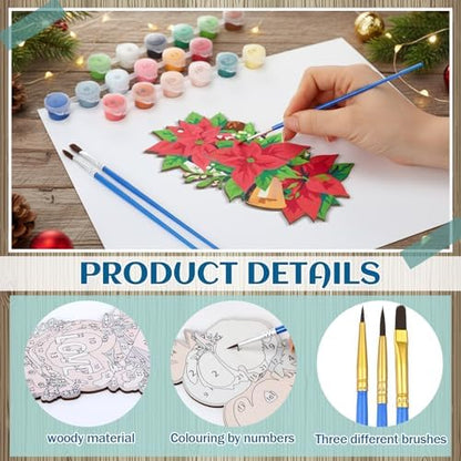 Kosiz 12 Pcs Festival Paint by Number Kit for Adult Wood Bookmark - Image 3
