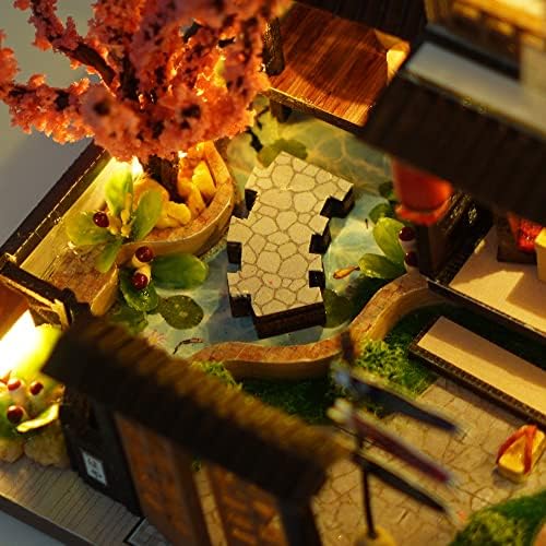 MAGQOO DIY Miniature Dollhouse Kit DIY Miniature House Kit Tiny Mini House Kits with Furniture 1:24 Scale 3D Puzzles(Mini Cherry Garden) - Image 3
