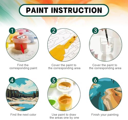 National Park Paint by Numbers Kit for Adults Beginner with Frame, Easy Landscape Adult Paint by Number Kits on Canvas, DIY Acrylic Number Painting for Adults for Home Decor for Gift 8x12 Inch - Image 4