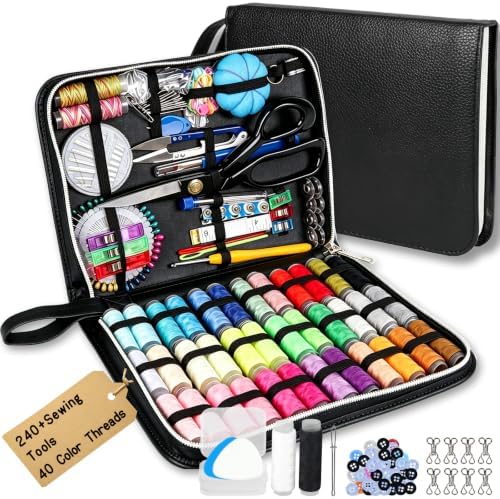 Hoarecal Sewing Kit for Adults, 241 Pcs Upgraded Needle and Thread Kit Hand Travel Sewing Supplies Repair Kits for Home Dorm College Beginners - Gifts for Mom Grandma by Unknown
