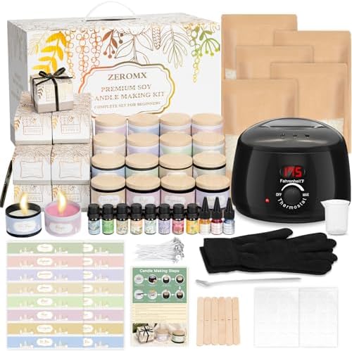 ZEROMX 161PCS Candle Making Kit for Beginners with Digital Wax Melter by ZEROMX