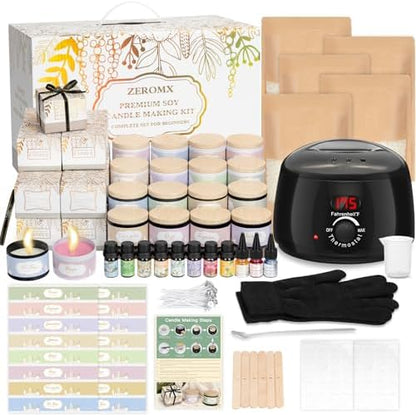 ZEROMX 161PCS Candle Making Kit for Beginners with Digital Wax Melter by ZEROMX
