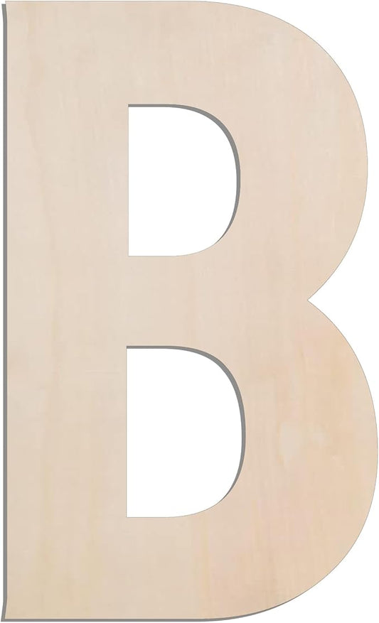 MGTECH 17 Inch Large Wooden Letter B, 1/4 in Thick Big Wood Letter for Crafts and Wall Decor