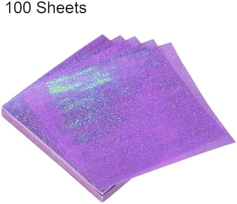 MECCANIXITY 100 Sheet Glitter Origami Paper 4x4 Inch Shiny Sparkly Square Folding Sheet 10x10cm Iridescent Paper for DIY Art, Craft Decor, Dark Purple - Image 3