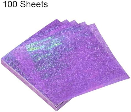 MECCANIXITY 100 Sheet Glitter Origami Paper 4x4 Inch Shiny Sparkly Square Folding Sheet 10x10cm Iridescent Paper for DIY Art, Craft Decor, Dark Purple - Image 3
