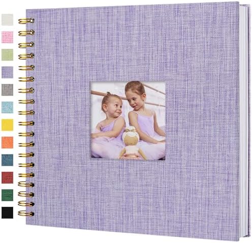 10"x10" Scrapbook Photo Album Linen Cover 40 Sheets 80 Pages White Paper by Hiwhy