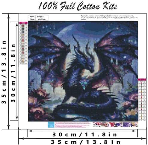DYAIANGMU Dragon Stamped Cross Stitch Kit for Adults 13.7x13.7 inches - Image 2