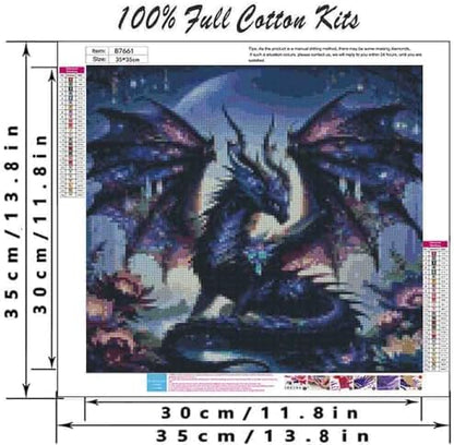 DYAIANGMU Dragon Stamped Cross Stitch Kit for Adults 13.7x13.7 inches - Image 2