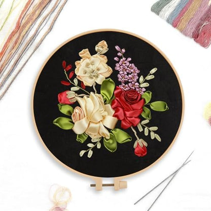 CREAWONDER Canvas Tote Bag Embroidery Kit with Pattern for Beginners, Arts and DIY Embroidery Crafts Kits for Adults, Include Instructions, Embroidery Hoops, Color Threads and Tool - Image 3