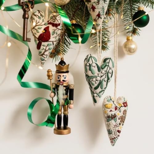 Froklic New Christmas Embroidery Kits, DIY Heart Shaped Hand Christmas Tree Embroidered Ornament Kit, Nativity Cross Stitch Kit for Winter Pattern Embroidery Decoration (with Needles-8PCS) - Image 3