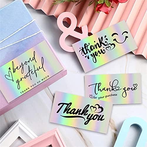 Greeting Cards Great Cards Gift Presents for Client Small Kits Cards for Small Business 50Pieces Fine Papercraft Greeting to Customers Thanks Cards Gift Cards (Color : F) - Image 3