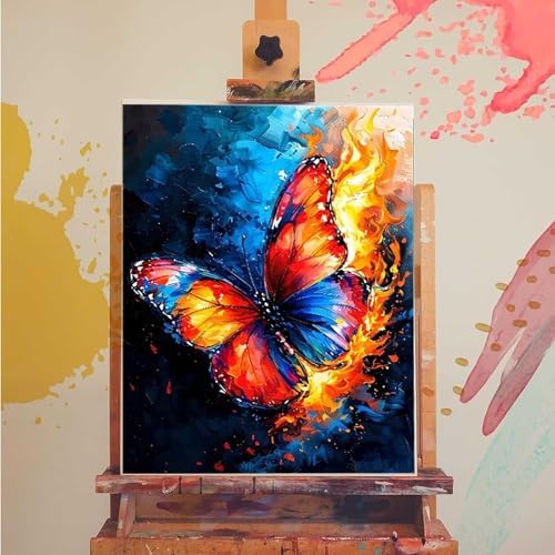 Paint by Numbers Kit for Adults Beginner, Animal Paint by Numbers Butterfly, DIY Easy Acrylic Watercolor Oil Painting Kit with Brushes, Arts and Crafts for Adult for Home Wall Decor 20x26 in B-38 - Image 3