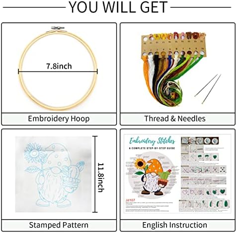 Nuberlic Embroidery Kit for Beginners Adults with Gnome Pattern - Image 2
