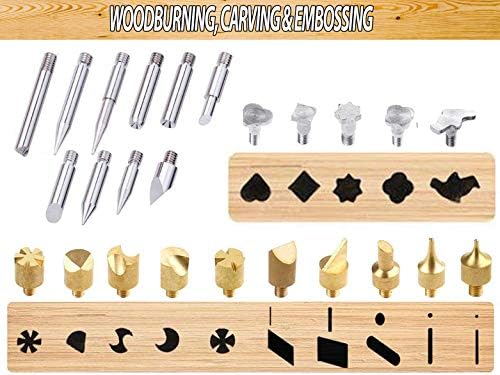 Zega Woodburning & Soldering Kit – Pyrography pen with Wood Burning, Wood Embossing, Wood Carving, Wood Cutting & Electronics Soldering Tips, Razor Knife, Stand, Carrying Case and Stencils - Image 5