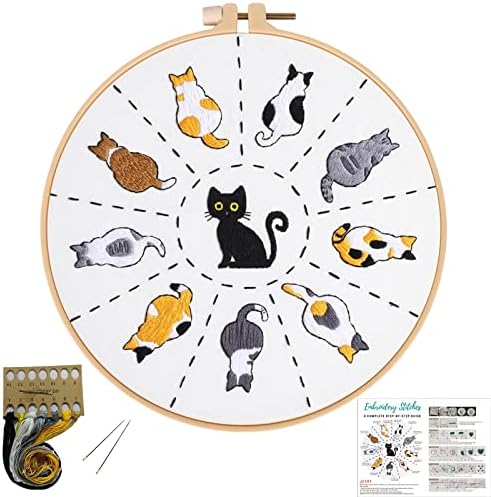Louise Maelys Cute Cat Embroidery Kit for Beginners DIY Gift Craft by LouiseMaelys