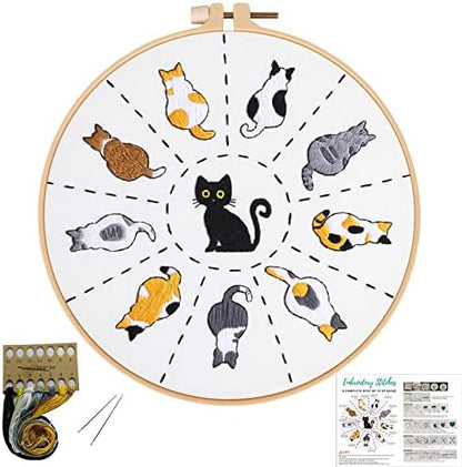 Louise Maelys Cute Cat Embroidery Kit for Beginners DIY Gift Craft by LouiseMaelys