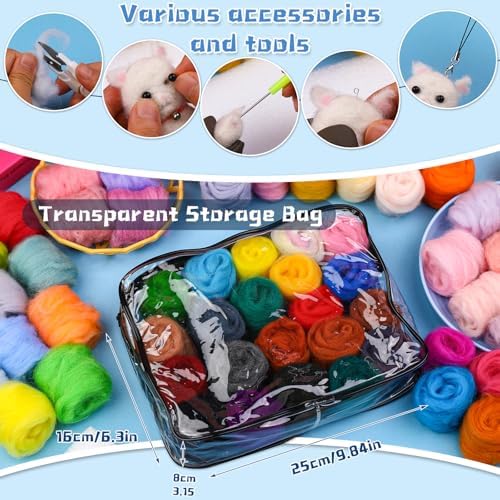 SOCNITC 70 Colors Needle Felting Kits Needle Felting Supplies with Tools - Image 5