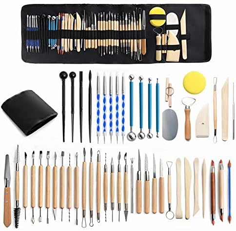 Clay Tools 52PCS Pottery Tools Clay Sculpting Tools Polymer Clay Tools Kit Ceramic Tools for DIY Handcraft Modeling Clay Carving Tools Set by WALTERT+W