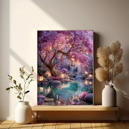 Eiazuiks Stamping Cross Stitch Kit, Courtyard Counting Cross Stitch Kit for Adult Beginners, Full Line DIY Stitching Kit for Home Decor Cross Stitch Patterns 12x16 inches - Image 3
