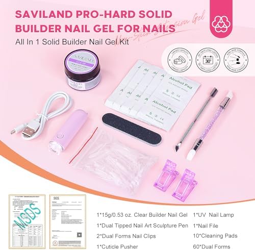 SAVILAND Solid Builder Nail Gel with U V Lamp for 3D Carving & Extension - Image 3