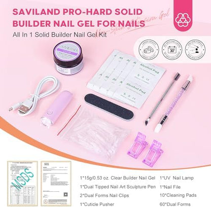 SAVILAND Solid Builder Nail Gel with U V Lamp for 3D Carving & Extension - Image 3