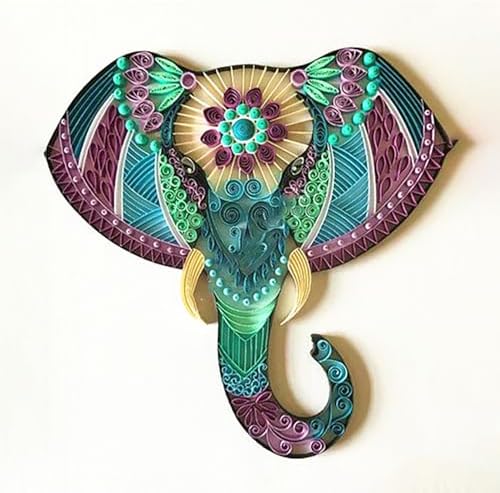 Elephant Paper Quilling Kit Paper Quilling Adult Craft Great for DIY Craft Workshop, Home Decoration,Birthday Gift,Adult Friend interaction.It's Suitable for Adult and Craftsmen.Creative Stress Reliee by MerainMe