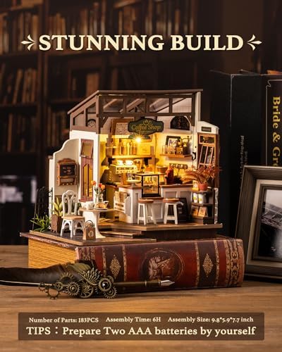 Rolife Coffee Shop DIY Miniature House Kit with LED Light - Image 2