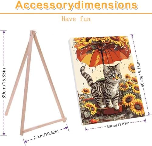 Meothan Framed Paint by Numbers Kits for Adults 12x16in with Wooden Easel - Image 2