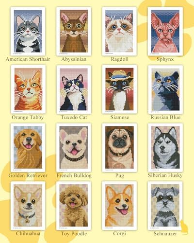 forever young Cats & Dogs Minigem Diamond Art Kits, 5x7 Inch Postcard-Style - Image 3