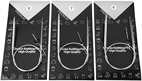 11Pcs Circular Knitting Needles Set, Stainless Steel Weave Needles for Beginners Experienced Crochet Lovers 5mm 4.75mm 4.5mm 4mm 3.5mm 3mm 2.5mm 2.25mm 2mm 1.75mm 1.5mm(43cm) - Image 7
