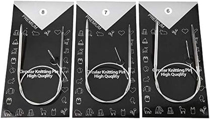 11Pcs Circular Knitting Needles Set, Stainless Steel Weave Needles for Beginners Experienced Crochet Lovers 5mm 4.75mm 4.5mm 4mm 3.5mm 3mm 2.5mm 2.25mm 2mm 1.75mm 1.5mm(43cm) - Image 7