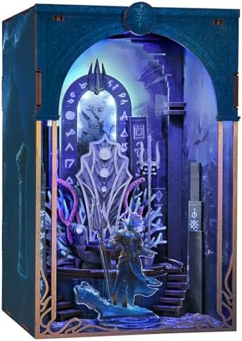 CCCDF Throne of Aqua Book Nook Kit, DIY 3D Wooden Puzzle with LED by CCCDF