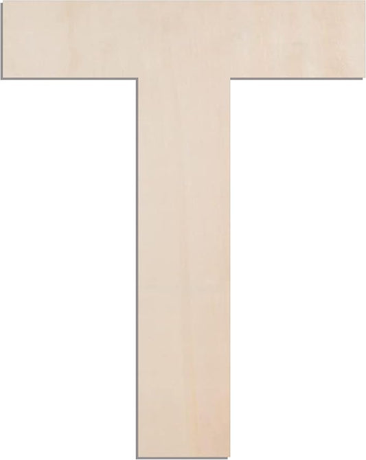 MGTECH 12 Inch Large Wooden Letter T, 1/4 in Thick Big Wood Letter for Crafts and Wall Decor