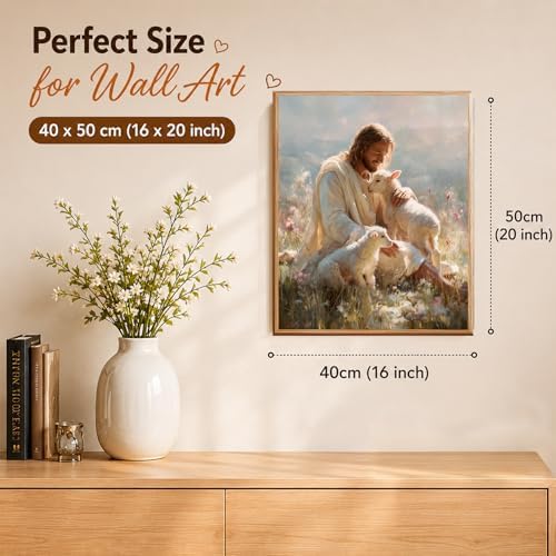 AUKELHJ Paint by Numbers Kit for Adults Beginner, Jesus, 16X20 Inch - Image 3