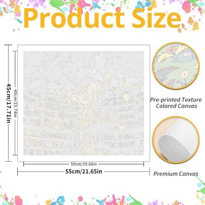 Tree Paint by Numbers Kit for Adults, 16x20 inch - Image 3