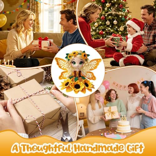 Morcolplus Sunflower Crochet Kit for Beginners & Adults, Amigurumi Crochet Flower Starter Kit with Video Tutorials, DIY Yarn Craft Kit, Handmade Sunflower Doll Gift for Women & Home Decor - Image 6