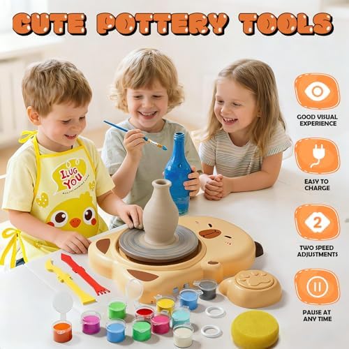 Capybaras Pottery Wheel Kit for Kids with foot pedal for kids ages 6-12 - Image 6